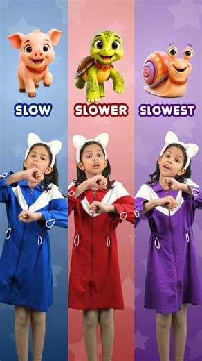 Slow → Slower → Slowest - Learn Adjectives with Adi 😱 | Opposite Words for Kids | AC #shorts