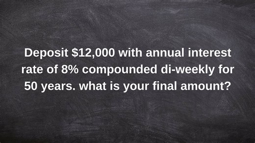 Applying compound interest to find the final value of a deposit over the years