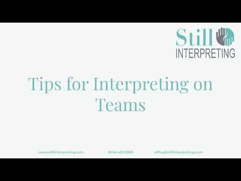 Tips for Interpreting on Teams