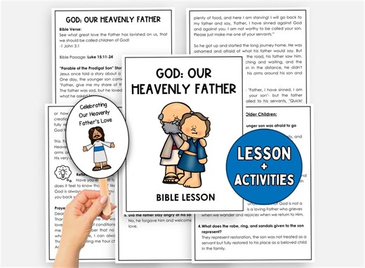 Father's Day Bible Lesson, God Our Heavenly Father Printable Craft for Kids, Prodigal Son Story, Christian Sunday School Keepsake Activity - Etsy