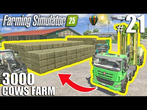 THIS is HOW I Turned 2.5 MILLION HAY into BALES | 3000 COWS Farm #21 | Farming Simulator 25