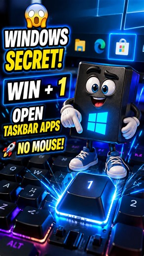 😱 Windows Secret! Win + 1 Opens Taskbar Apps Instantly 🚀 #shorts #productivity