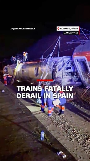 A high-speed train derailed and hurtled into another train in Spain on Sunday evening, killing at least 39 people and leaving dozens more injured in one of the country's worst rail disasters in more than a decade. https://cnn.it/4r0B4bC | CNN International