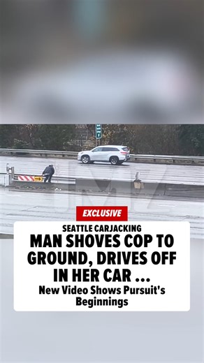 🚨 EXCLUSIVE: A man in Seattle is in police custody after stealing a patrol car from a Washington State Patrol lieutenant ... and we have video of the suspect shoving the cop to the ground and taking off in her car. DETAILS AT THE LINK IN BIO! | TMZ