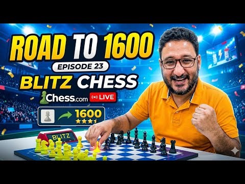 The Road to 1600| Blitz Chess| Live on Chess.com| Episode 23