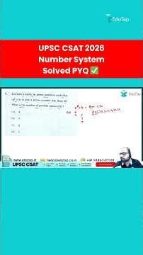 UPSC CSAT 2026 Number System PYQ Solved