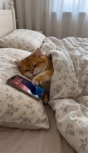 This Grumpy Cat DESTROYED the Alarm Clock! 😹⏰💥#cat #catvideos #funny #youtubeshorts #shorts #comedy