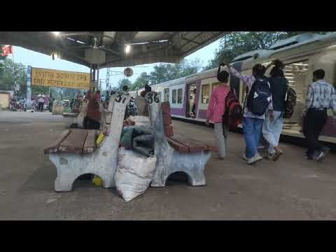 Howrah carsed night view and local train departure at Girimaidan Station