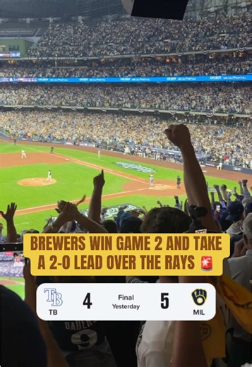 The World Series heads to Tampa as Milwaukee secures a 2-0 lead 👀 #brewers #mlb #baseball #worldseries