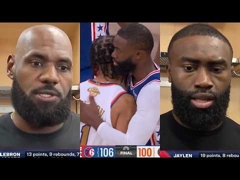 LeBron and Jaylen Brown talk beating the Knicks on ring ceremony night
