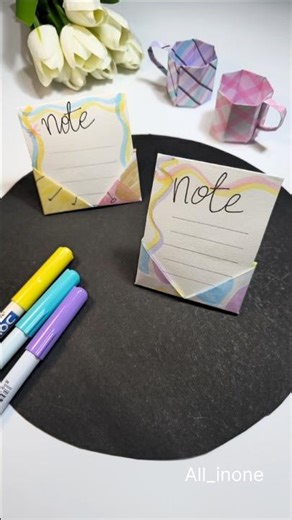 cute paper note reminder stand | organizer diy | Aesthetic room decor #diy #craft #artandcraft