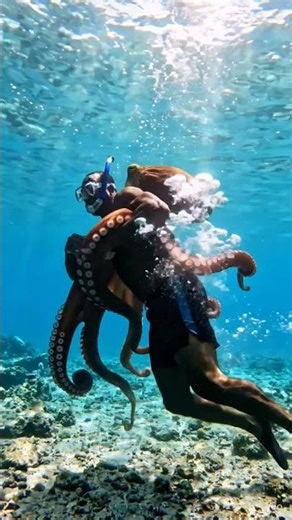 Octopus Fight With Man 🐙🔥 Epic Sea Monster Battle #shorts