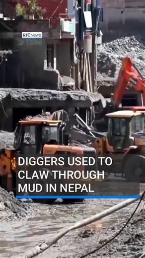 Diggers claw through mud in Nepal as rescue efforts continue #RTÉNews #nepal