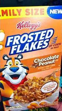 Kellogg’s frosted flakes chocolate peanut REVIEW #saturdaynightcereal ￼