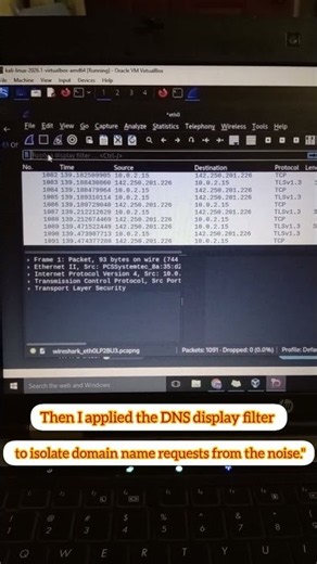 Day 1: Capturing Live Network Packets with Wireshark! 🛡️ #cybersecurity #shorts