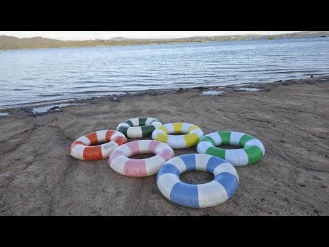 36 inch Inflatable Pool Floats for Adults- 6 Pack Striped Floaties Pool Tubes Swim Rings Inflatable