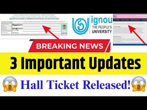 (Breaking News) IGNOU New Update || IGNOU Hall Ticket Released || IGNOU Entrance Test Hall Ticket