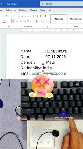 MS Word Text Indentation Trick Using the TAB Key | Easy Formatting Shortcut #MSWordTips #Keyboard