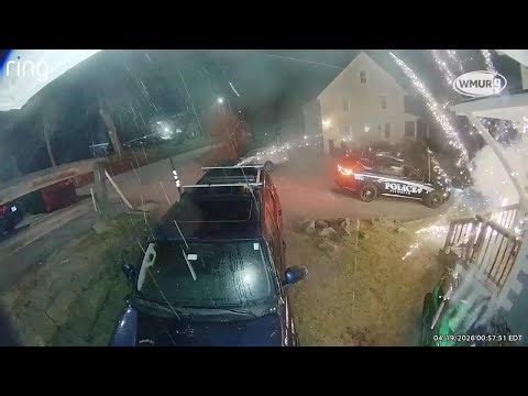 Raw video: Firework explodes near police cruiser in New Hampshire