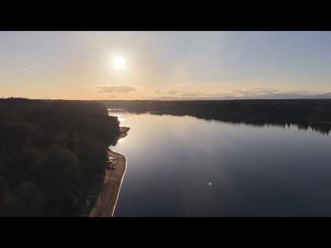 Peaceful Aerial Views Pacific Northwest Golden Hour