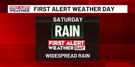 FIRST ALERT WEATHER DAY Saturday for widespread rain