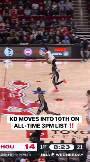 With this three, Kevin Durant has moved into 10th on the NBA’s all-time 3PM list! 👏 | NBA