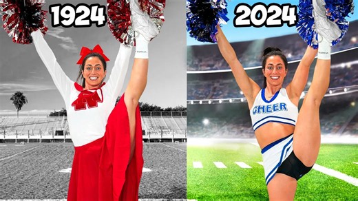 Athletes attempt 100 years of cheerleading stunts and routines
