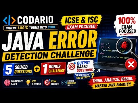 🔥Java Error Detection Challenge | Can You Score 5/5?🤯| BlueJ Practical ICSE & ISC ‪@CodarioOfficial‬