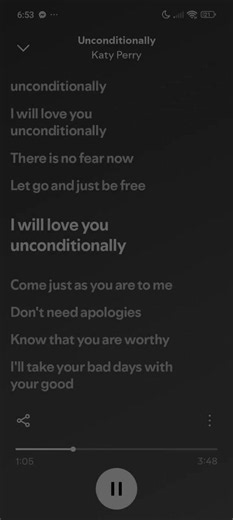 Unconditionally song lyrics #spotify #lyrics #song #fyp | unconditionally