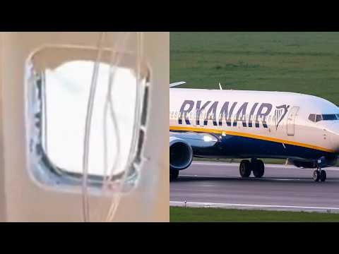 Man partially sucked out of broken window on Ryanair flight