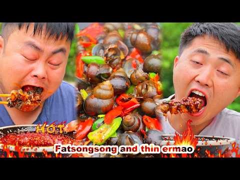mukbang |This fat sausage is too spicy! Songsong took 2 steps, but it didn't reduce the spiciness
