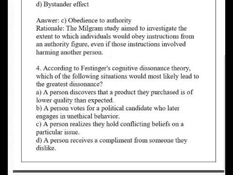 PSY2206 Social Psychology Q & A w/ Rationales 2026 (Complete And Verified Study material) (17pages)