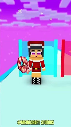 Ladder Master Runner： Aphmau vs Noob Girl Winter Edition #funnyshorts