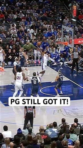 Paul George attacks the rim with a vicious slam
