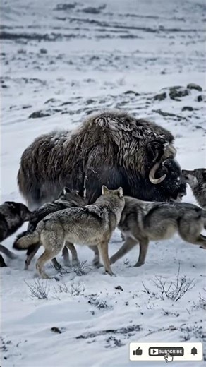 The Brutal Siege of the Tundra: When Wolves Surround a Lone Muskox