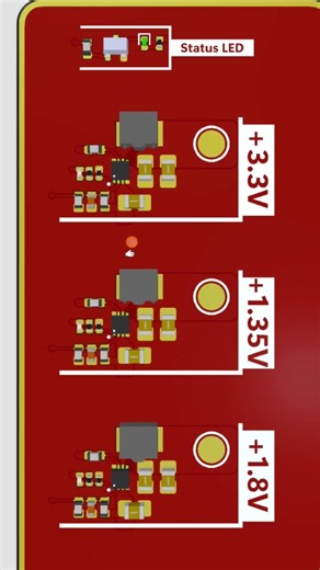 Power Sequencing PCB Red #electronicsdesign #pcbdesign #easyeda #altiumdesigner #kicad