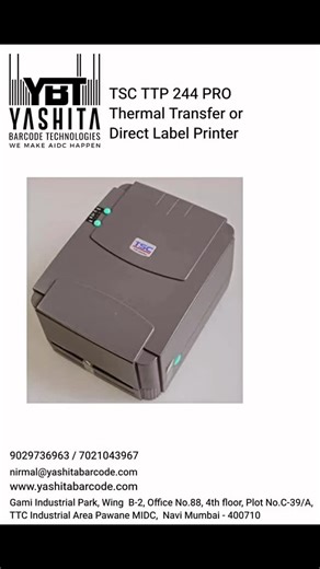 Nirmal Bhatia on Instagram: "Excellent Printer! The TSC TTP - 244 Pro is fast, reliable and very easy to set up.Print quality is sharp and consistent. Perfect for barcode and label printing.. The TSC TTP 244 PRO Desktop Thermal Transfer Barcode Printer is a high-speed, reliable label printer designed for retail, logistics, healthcare, and industrial applications. Uses- Retail & POS: Prints product labels, price tags, and barcodes. Logistics & Shipping: Ideal for courier labels and shipping tags.