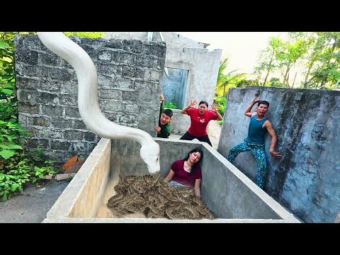 Two Brave Hunters Rescue Their Sister from a Giant White Python