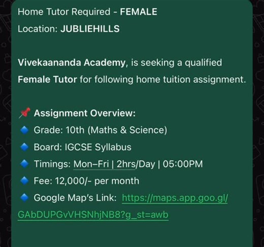 VIVEKAANANDA HOME TUITION'S on Instagram: "#hometuition #trendingreels #hometuitions #hometutor #hometutor #hometutors #hometutors #tuition #tuition #hometutoring #hometutoring #tuitionassistance #hyderabadtutors #vivekaanandahometuitions For more details Contact Over WhatsApp @ 9059746820 WhatsApp Channel Link👉 https://whatsapp.com/channel/0029Va6zpHQ2ER6cAKGqEM2Q"