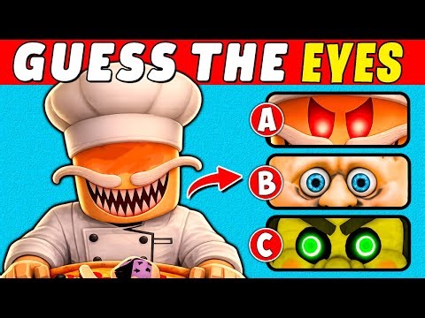 Guess The Eyes & Voice! 👁🎤😱 | Roblox Scary Obby Monsters | Mr. Mix 😱 Papa Pizza 🍕 Mr. Funny 🤣