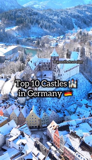 Top 10 Castles in Germany ❤️🇩🇪🏰 Visit these 10 Fairytale Castles in Germany 🏰🌲 Ready to step into a real-life fairytale? From mountaintop fortresses to riverside strongholds, here are 10 fully preserved castles near Munich that are perfect for day trips and weekend adventures. 1- Neuschwanstein Castle – The crown jewel of Bavaria 2- Hohenschwangau Castle – Childhood home of King Ludwig II 3- Burghausen Castle – The longest castle in the world 4- Nuremberg Castle – Imperial power meets medie