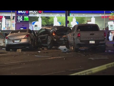 8 people hospitalized following crash involving 6 vehicles