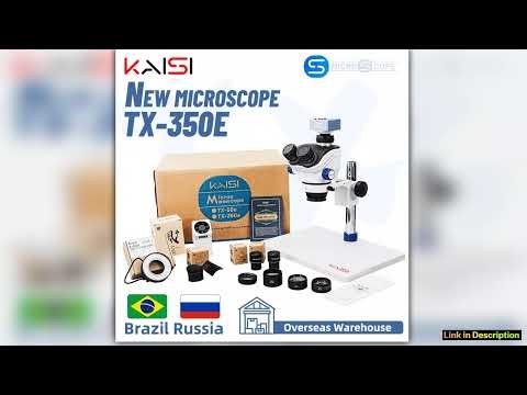 TX350e Trinocular Stereo Microscope Set 1080P 4K HDMI Video Camera 35X100X Zoom Simul Focal Trinocu