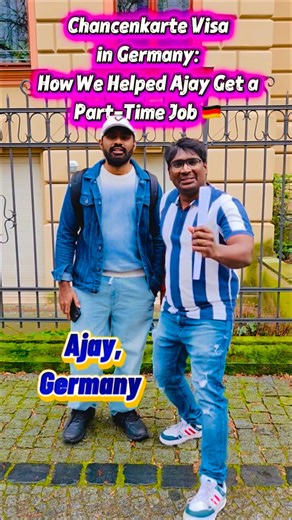 LOGI | லோகி on Instagram: "Helping a Chancenkarte Visa Holder Get a Job in Germany | Thanks Deepan | Special thanks to Job Consultant Deepan for guiding and supporting Ajay in finding a part-time job in Germany. #germanyvlog #chancenkarte #germanyjobs #parttimejobgermany #germanylife"