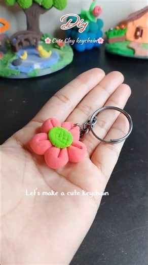 DIY Flower Keychain #homemade #trending #diy #shortviral #artandcrafts #diycraft #clayart #chain