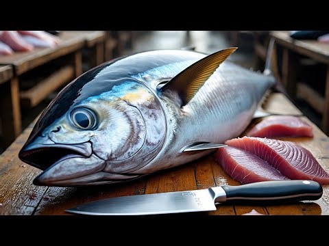 Everyday of My Life ❗🔥 Exploring Sorong Fish Market live broadcast of yellowfin tuna cutting