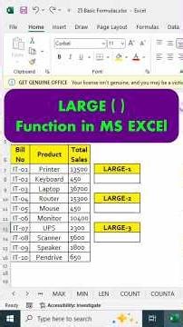 Large Function in MS Excel