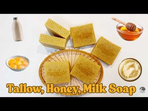 Goat Milk, Tallow & Honey Soap 👑 Cleopatra Cold Process Recipe