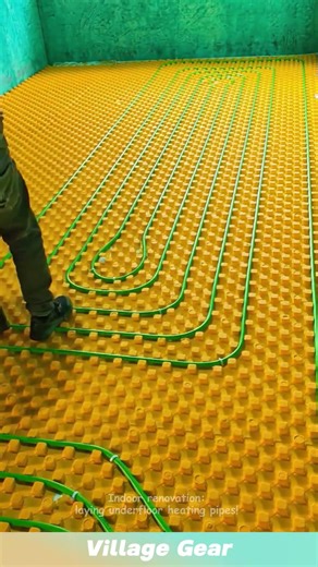 Indoor renovation: laying underfloor heating pipes! #renovation