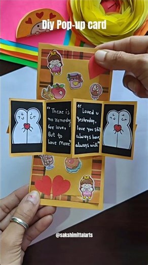 DIY Pop-up card idea -cut fold Repeat #shortsfeed #shorts #diy #craft #youtubeshorts #love